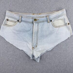 Lucky Star Vintage Light Wash Denim Cut Off Shorts Thrashed High Waist Size 32